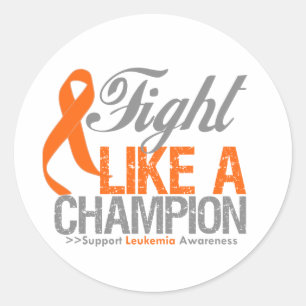 Fight Like a Champion Leukaemia Classic Round Sticker