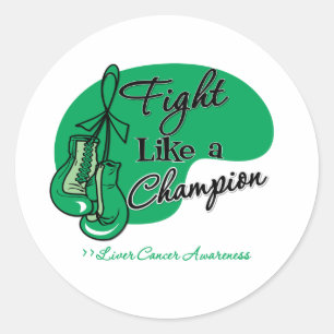 Fight Like a Champion Liver Cancer Classic Round Sticker
