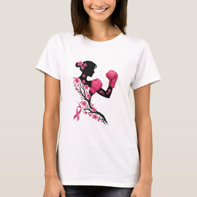 Fight Like a Girl – Boxing Breast Cancer Awareness T-Shirt (Front)