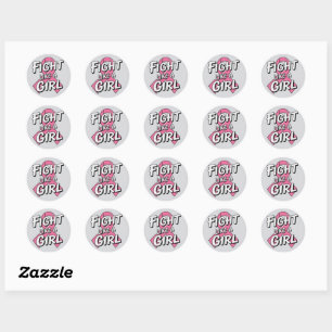 Fight Like a Girl Breast Cancer Awareness Design Classic Round Sticker
