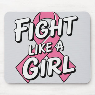Fight Like a Girl Breast Cancer Awareness Design Mouse Mat