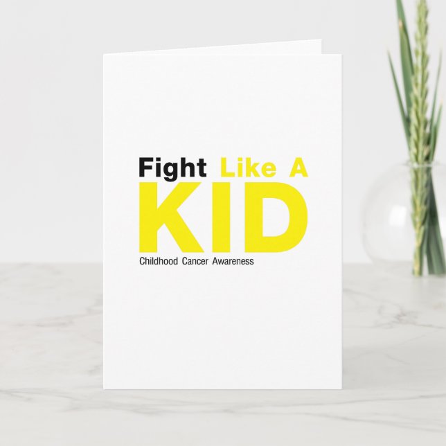 Fight Like A Kid Childhood Cancer Awareness Card (Front)