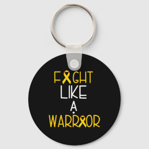 Fight Like a Warrior Childhood Cancer  Awareness T Key Ring