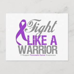 Fight Like a Warrior Pancreatic Cancer Postcard