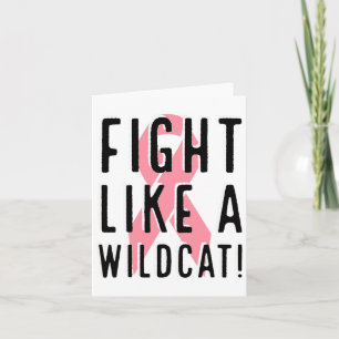 Fight Like A Wildcat Breast Cancer Awareness Pink  Card