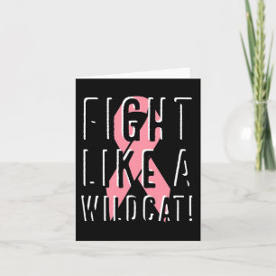 Fight Like A Wildcat Breast Cancer Awareness Pink Card