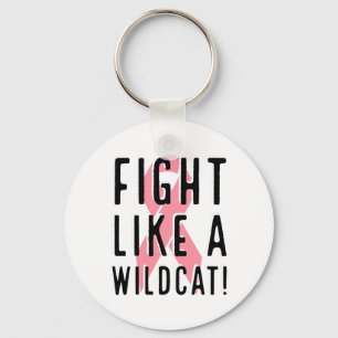Fight Like A Wildcat Breast Cancer Awareness Pink Key Ring