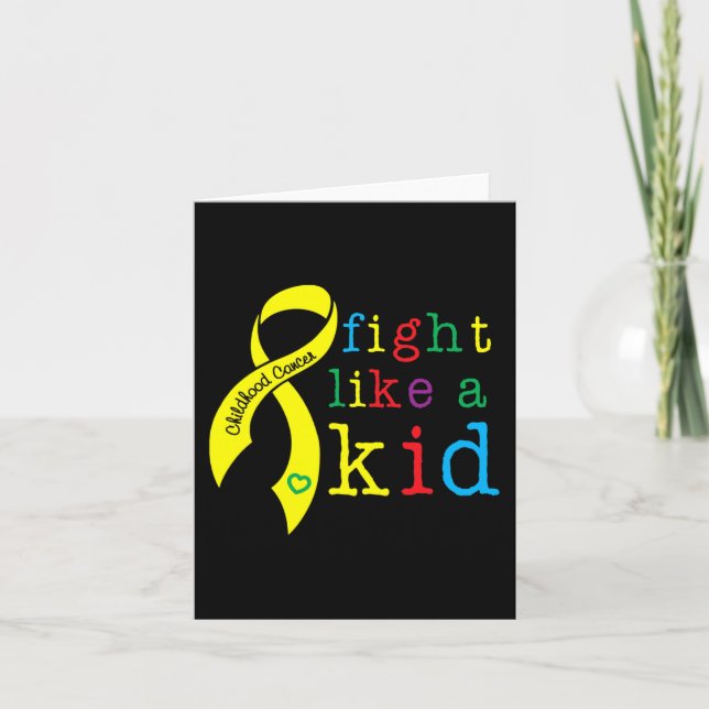 Fight Like Kid Childhood Cancer awareness retro Go Card (Front)
