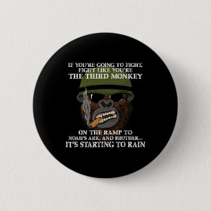 Fight Like The Third Monkey - Funny Boxing And Mma 6 Cm Round Badge