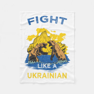 Fight Like Ukrainian Bear Ukraine Mountain Essenti Fleece Blanket