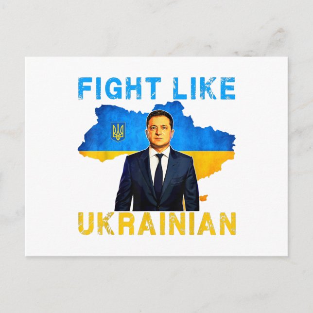Fight Like Ukrainian I stand with Ukraine Volodymy Postcard (Front)