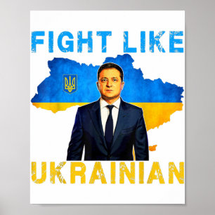Fight Like Ukrainian I stand with Ukraine Volodymy Poster