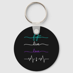 Fight, Live, Love Suicide Awareness Key Ring