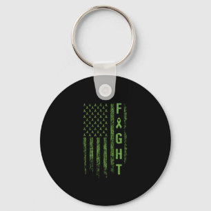Fight Liver American Flag Cancer Awareness Key Ring