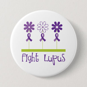 Fight Lupus Purple Flower Ribbon 7.5 Cm Round Badge