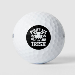 Fight Me I'm Irish Funny St Patrick's Day Shamrock Golf Balls