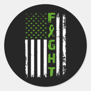Fight Mental Health American Flag Awareness Surviv Classic Round Sticker