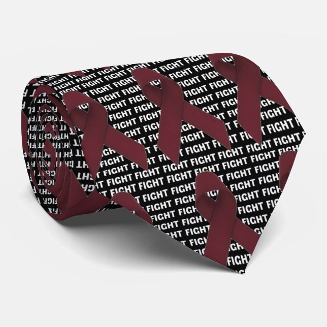 Fight Multiple Myeloma Cancer Burgundy Ribbon Tie (Rolled)
