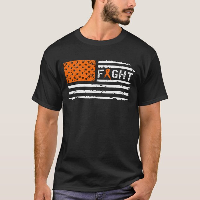 Fight Multiple Sclerosis American Flag Vintage T-Shirt (Front)