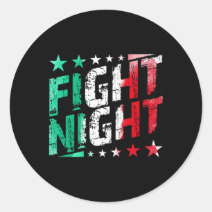 Fight Night Boxing Mma Fan Themed Classic Round Sticker