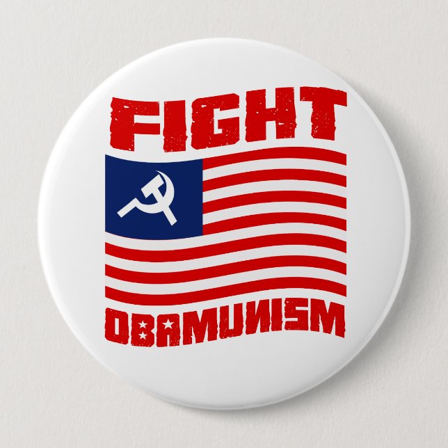 Fight Obamunism red 10 Cm Round Badge (Front)