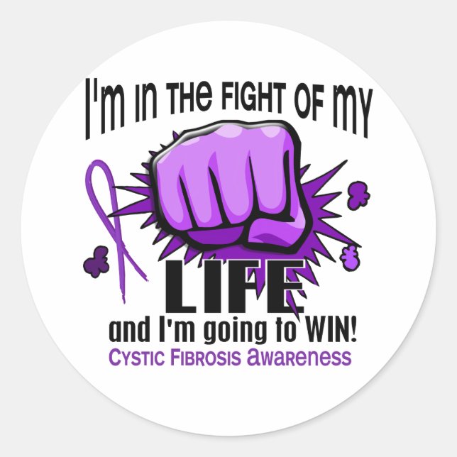Fight Of My Life 2 Cystic Fibrosis Classic Round Sticker (Front)