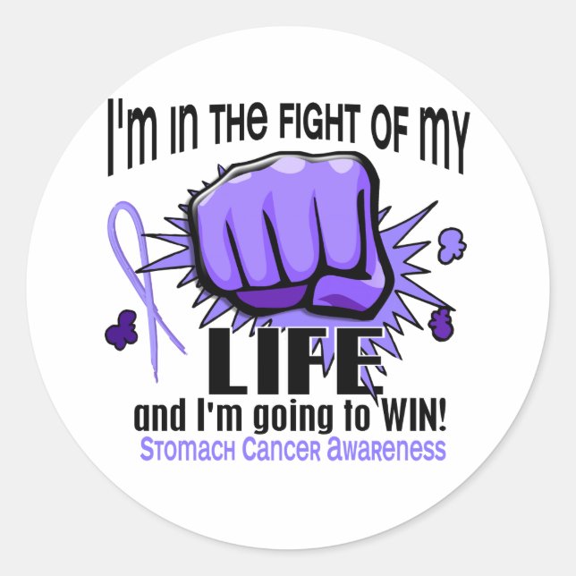Fight Of My Life 2 Stomach Cancer Classic Round Sticker (Front)