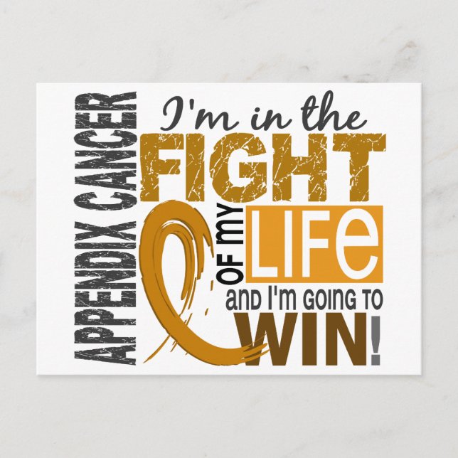 Fight Of My Life Appendix Cancer Postcard (Front)