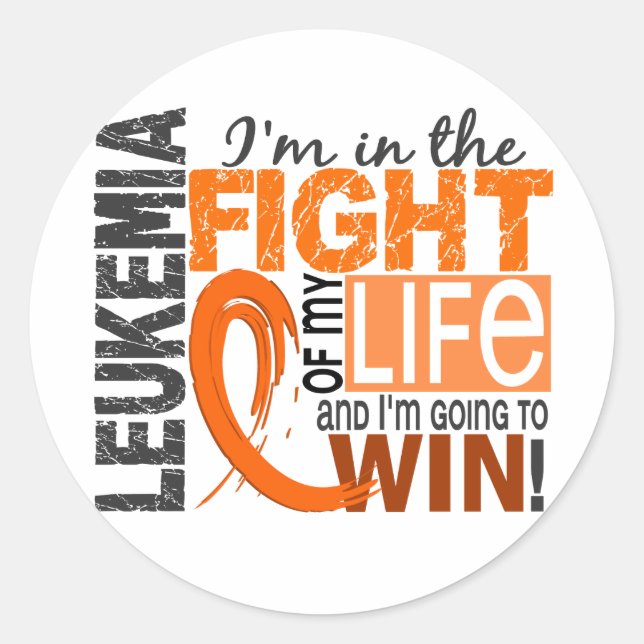 Fight Of My Life Leukaemia Classic Round Sticker (Front)