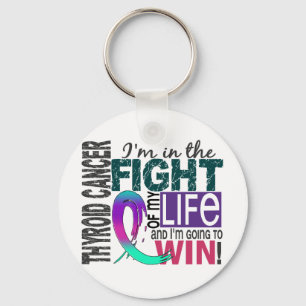 Fight Of My Life Thyroid Cancer Key Ring