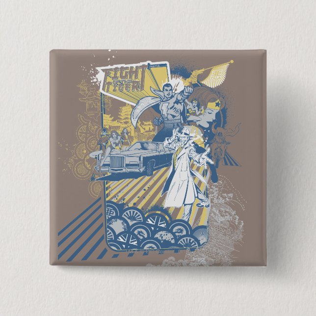 Fight of the Tiger 15 Cm Square Badge (Front)