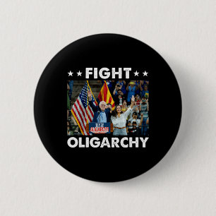 Fight Oligarchy Bernie Sanders And Aoc Freedom Us 6 Cm Round Badge