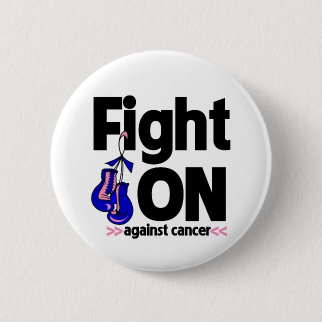 Fight On Against Male Breast Cancer 6 Cm Round Badge (Front)