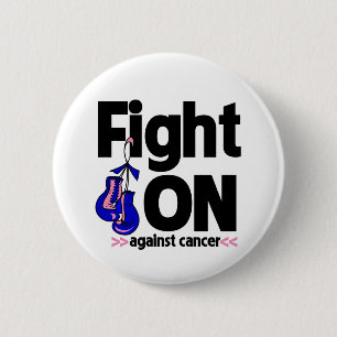 Fight On Against Male Breast Cancer 6 Cm Round Badge