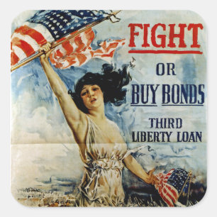 Fight or Buy Bonds Square Sticker