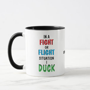 Fight or Flight and Coffee Funny Humour Mug