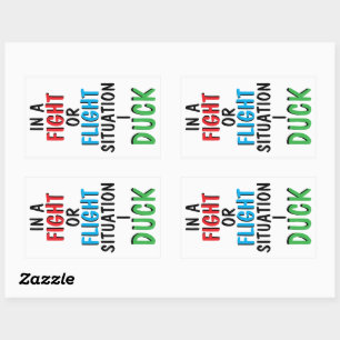 Fight or Flight Funny Survival Humour Mug Rectangular Sticker
