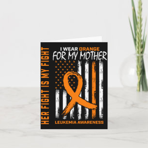Fight orange mother mum leukaemia awareness flag card