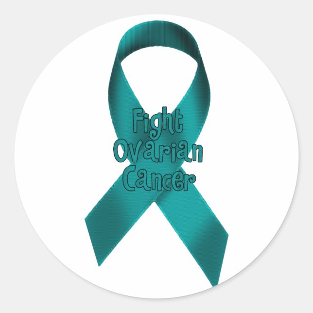 Fight Ovarian Cancer Classic Round Sticker (Front)