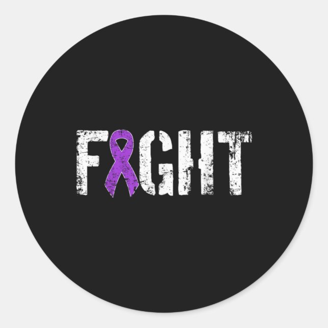 Fight Pancreatic Cancer Military Style Awareness  Classic Round Sticker (Front)