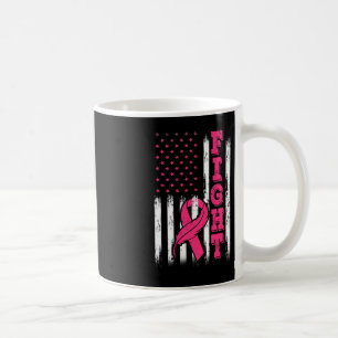 Fight Pink Ribbon Flag Breast Cancer Awareness Coffee Mug