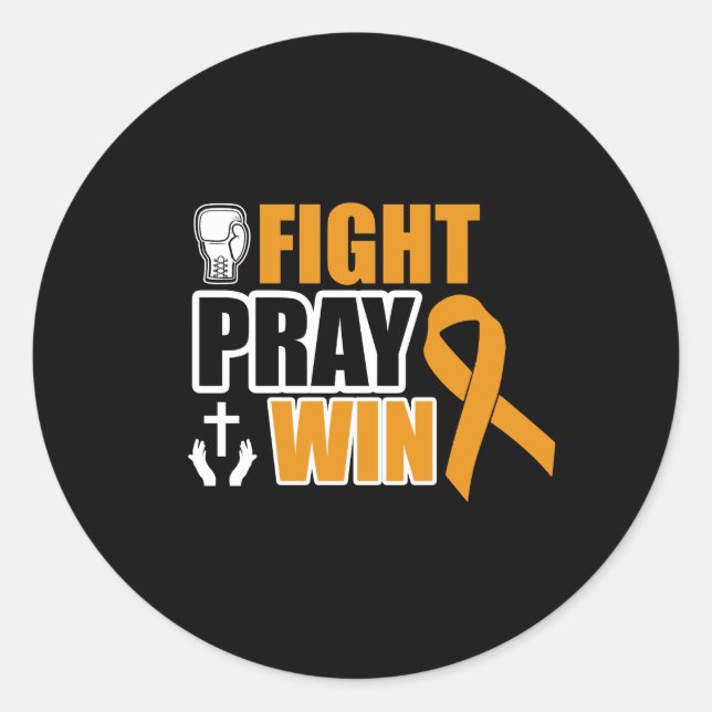 Fight Pray Win Appendix Cancer Classic Round Sticker (Front)