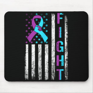 Fight prevention awareness american flag ribbon mouse mat