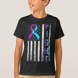 Fight prevention awareness american flag ribbon T-Shirt