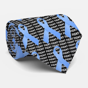 Fight Prostate Cancer Light Blue Ribbon Tie
