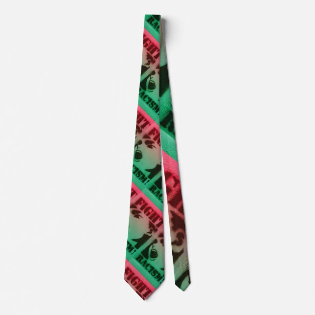 Fight Racism in Red Black and Green Tie (Front)