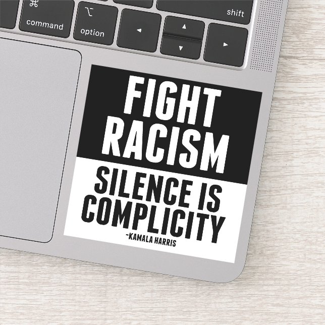 Fight Racism Silence is Complicity Classic Round S (Detail)