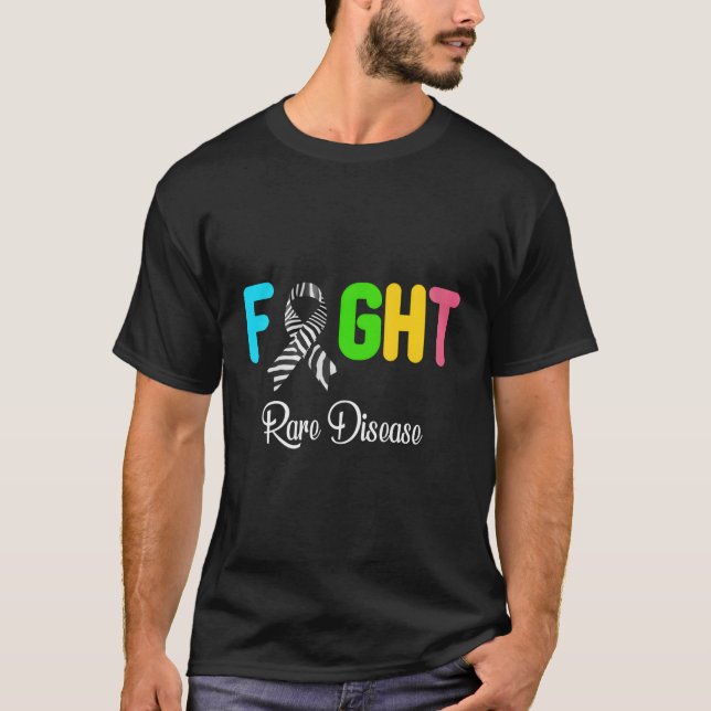 Fight Rare Disease Awareness Zebra Rare Disease Aw T-Shirt (Front)