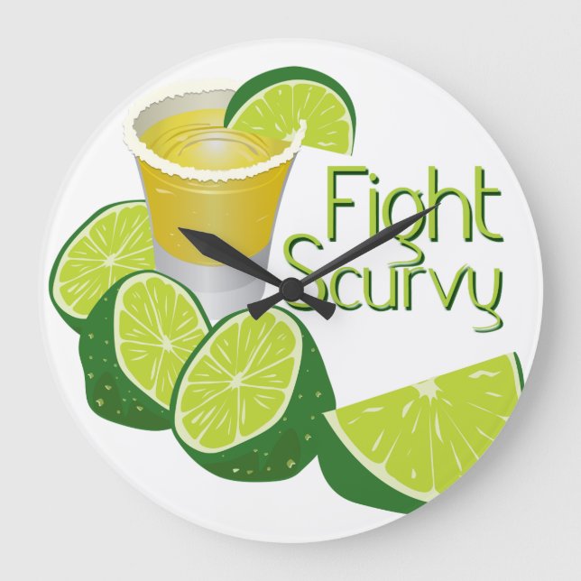Fight Scurvy  Large Clock (Front)
