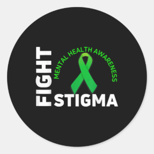 Fight Stigma Mental Health Awareness Classic Round Sticker